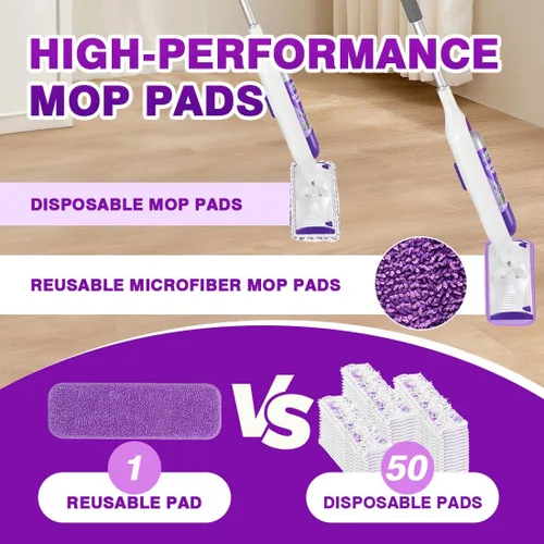 Miniatura 5 de HOMEXCEL Almohadillas de microfibra reutilizables para mopa Swiffer PowerMop, repuestos de almohadillas Power Mop para trapeador de spray