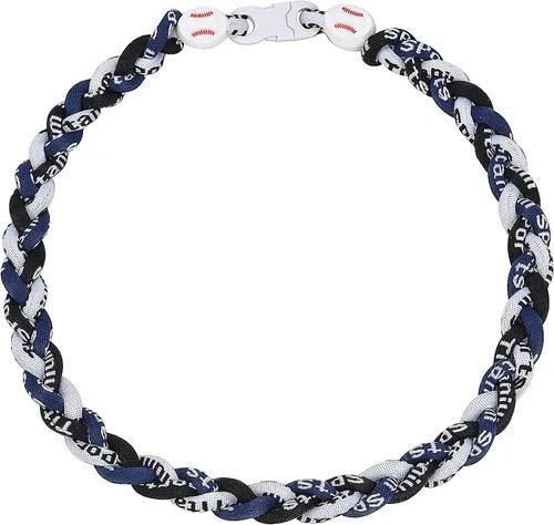 Miniatura 16 de Collar de béisbol de 18 pulgadas, regalos de goteo de béisbol, collares deportivos de tres trenzas, collares de titanio Tornado de cuerda deportiva