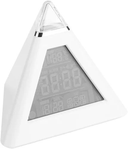 TOPINCN Reloj despertador digital LED que cambia de color con termómetro LCD, luz nocturna, 8 sonidos de alarma, 7 opciones de color para niños y