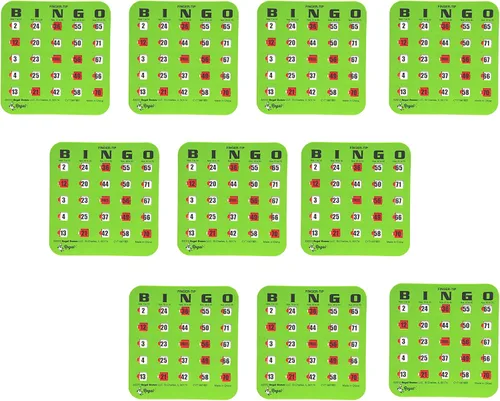 Miniatura 2 de Regal Bingo - Tarjetas de bingo a granel con ventanas deslizantes - Tarjetas reutilizables de bingo con impresión grande para adultos y grupos Verde