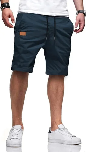 JMIERR - Pantalones cortos informales para hombre, pantalones cortos de golf, pantalones chinos con cordón, de tela de sarga elástica, para verano y