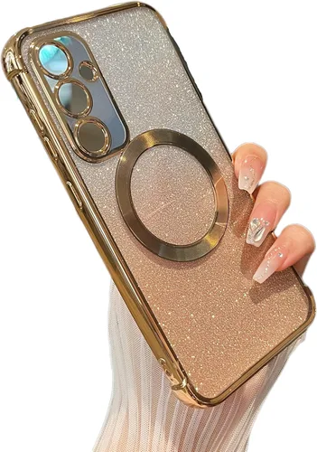 Miniatura 18 de ZTOFERA Funda magnética para Samsung Galaxy S22 Ultra 5G con gradiente de purpurina, [Compatible con MagSafe] Funda de lujo con chapado de purpurina