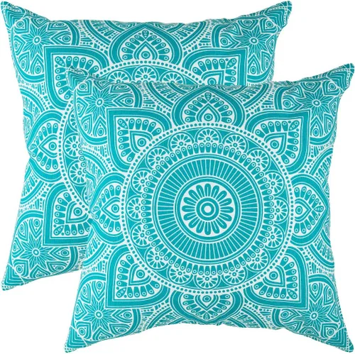 Miniatura 10 de TreeWool - Juego de 2 fundas para almohadas decorativas, diseño caleidoscopio, almohadas de cojín, cubierta deslizante para almohada y para el sofá