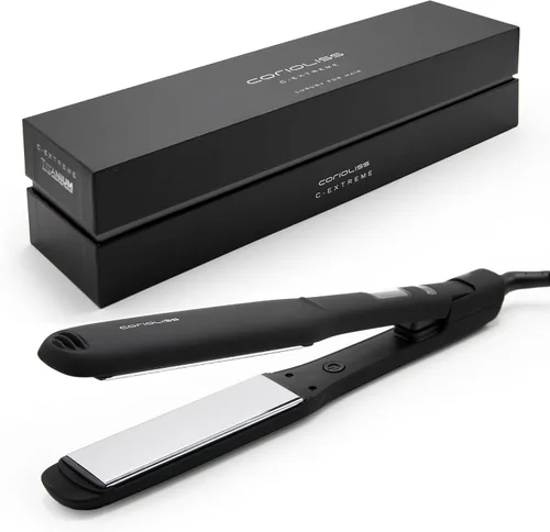 Miniatura 8 de Corioliss Plancha de pelo profesional extra ancha para mujer, planchas de titanio, color negro, suave al tacto Wide
