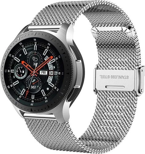 Miniatura 5 de Correa de reloj para Galaxy Watch de 1.81 pulgadas/Galaxy Watch 3 de 1.77 pulgadas, Gear S3 Frontier/Classic Band, correa de reloj de malla de acero