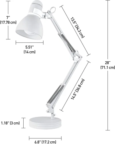 Miniatura 12 de GLOBE Electric 56060 Arden - Lámpara LED de escritorio integrada de 12", cuello de cisne ajustable, interruptor de encendido y apagado en línea
