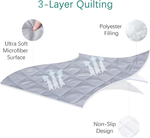 Miniatura 2 de Sábana para Regalo My Cuna Cama portátil para niños pequeños, cuna de viaje Joovy (solo sábana, cama no incluida), funda acolchada para cuna de Gris