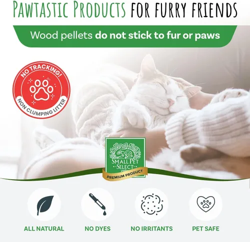 Miniatura 4 de Small Pet Select Arena peleada de pino prémium para gatos, arena 100% natural para gatitos, no se aglutina, sin rastreo de bajo polvo, diseñada