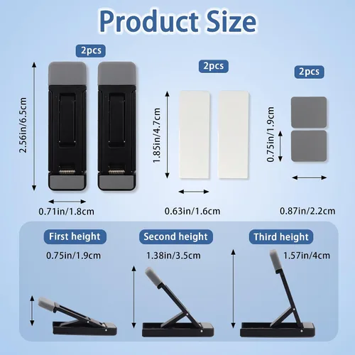 Miniatura 7 de 2 soportes pequeños para teclado para escritorio, elevador de teclado portátil para escritorio con 3 ángulos ajustables, elevador de computadora