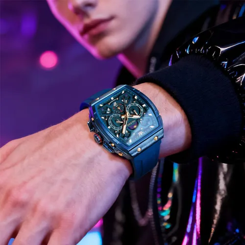 Miniatura 6 de OLEVS - Relojes para hombre, de cuero marrón, caja dorada, analógico, de cuarzo, de moda, para negocios, reloj de vestir, con fecha, luminoso