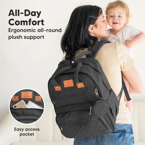 Miniatura 7 de Mochila para Pañales KeaBabies - Gran Mochila de Pañales con Cambiador, para Bebé Niño, Niña, Mochila de Viaje para Mamá y Papá, Impermeable