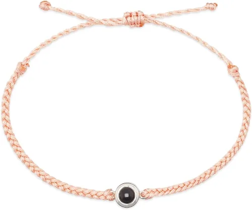Miniatura 7 de guk Pulsera de proyección de fotos personalizada, ajustable, pulsera de fotos circular personalizada con texto en inglés "I Love You", pulsera