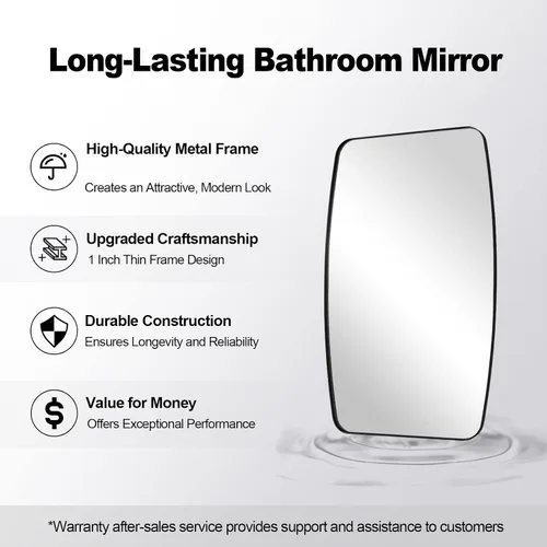 Miniatura 163 de ANDY STAR Espejo de baño de níquel cepillado, espejo ovalado de 20 x 30 pulgadas para baño, espejo oblongo de níquel cepillado con marco de metal