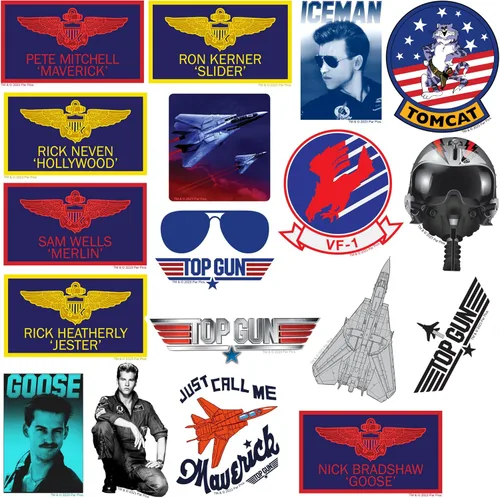 Miniatura 3 de Top Gun - Paquete variado de 50 calcomanías de vinilo troqueladas, aviación militar y aviones de combate para laptop, botella de agua, álbumes