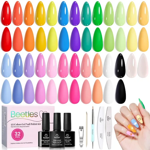Miniatura 16 de beetles colección “Fantasyland” - Esmaltes en gel permanentes, de 20 colores, pastel, rosa brillante, morado, azul marino, verde y con brillantina
