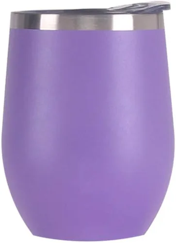 Miniatura 20 de Copas de vino de acero inoxidable, vaso aislado de doble pared con tapa para vino, café, bebidas, champán, cócteles (acero inoxidable)