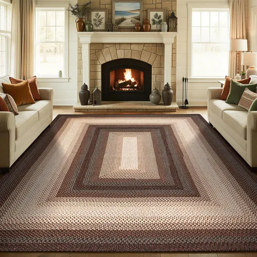 Miniatura 136 de Alfombra ovalada trenzada gris humo de 20 x 30 pulgadas, lavable para interiores y exteriores, decoración campestre para cocinas y entradas