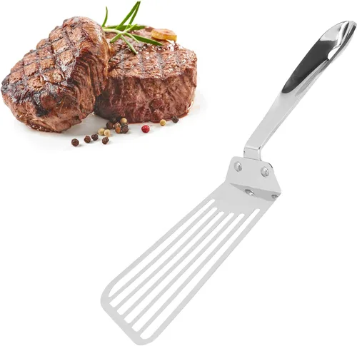 Miniatura 8 de Espátula ranurada, rebanada de carne de acero inoxidable, herramienta de cocina, espátulas de metal, utensilios de cocina para hamburguesas
