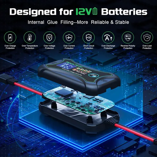 Miniatura 3 de Bateria Power Controlador de carga solar MPPT de 10 amperios y 12 voltios, controlador de panel solar portátil inteligente, regulador solar