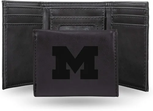 Miniatura 117 de NCAA Rico Industries - Billetera triple grabada con láser, con grabado láser, accesorio para hombre