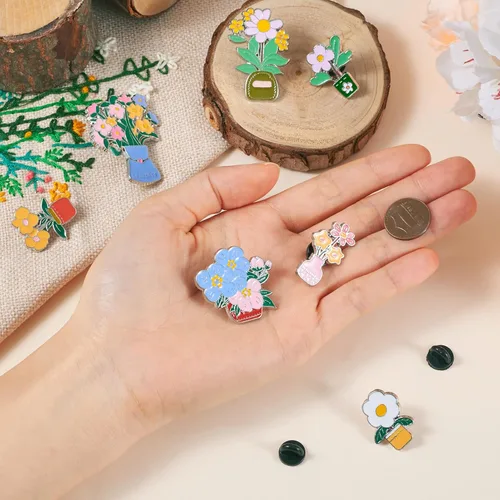 Miniatura 125 de Pandahall - Broches esmaltados de aleación con varios temas, broche de solapa, juego de pines esmaltados