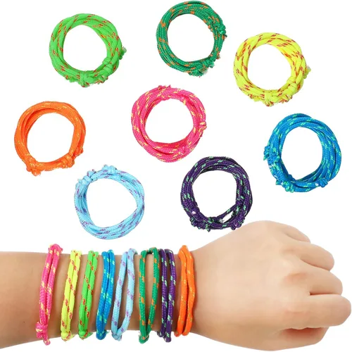 Miniatura 2 de WILLBOND Pulsera de amistad de neón 216 a granel para mujer, pulsera de paracaídas de regreso a clases, regalo para estudiantes, cumpleaños, aula