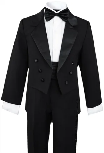 Miniatura 2 de Conjunto de traje de esmoquin negro con cola para niños