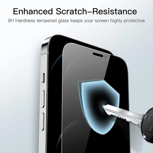 Miniatura 5 de JETech Protector de pantalla de cobertura completa de privacidad para iPhone 12 Pro Max de 6.7 pulgadas, película de vidrio templado antiespía