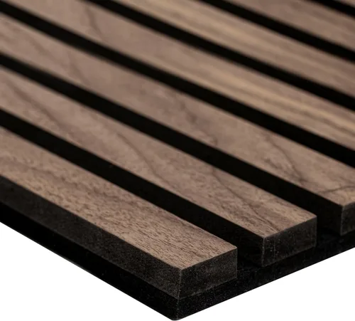 Miniatura 8 de MSI Paquete de 4 paneles de pared de listones de madera acústica para decoración de interiores, paneles de madera estriada 3D que absorben el sonido