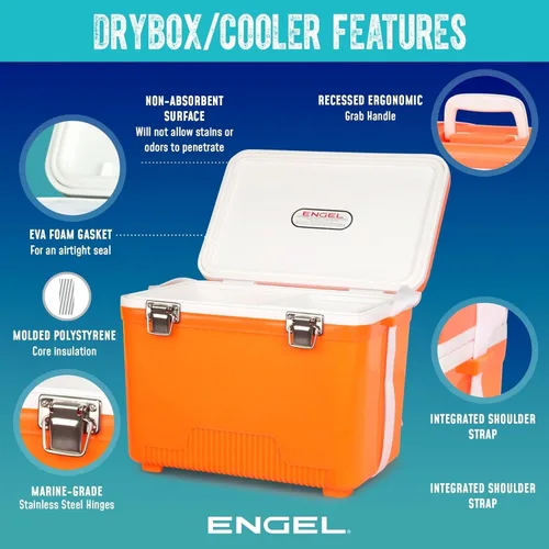 Miniatura 6 de Engel 13qt, refrigerador hermético, de secado al aire, Drybox y pequeña lonchera con carcasa dura para hombres y mujeres Rosa