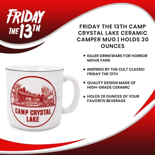 Miniatura 6 de Friday The 13th Camp Crystal Lake - Taza de cerámica para cámper Tazas grandes sin BPA para bebidas, artículos esenciales para el hogar