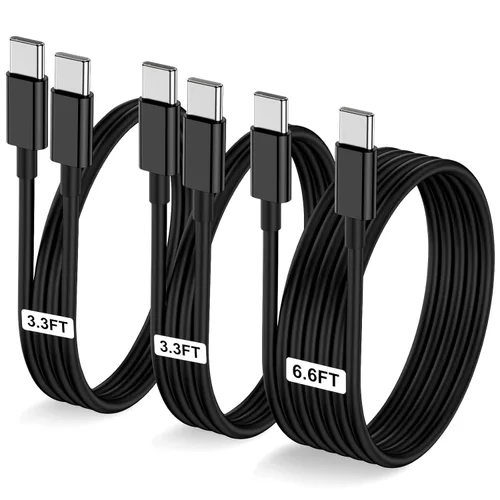 Miniatura 14 de Paquete de 2 cables USB C a USB C de 10 pies y 60 W, cable tipo C a tipo C, cable de carga rápida para iPhone Air 17 16e 16 15 Pro Plus Pro Max