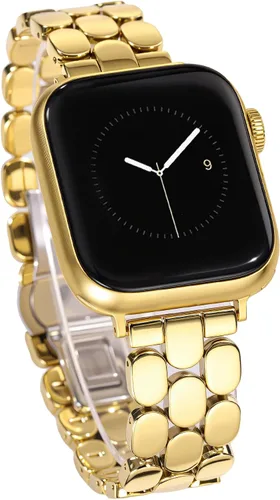 Miniatura 9 de JR.DM Correas de reloj de metal de diseño plateado dorado para mujer, compatibles con Apple Watch de 1.496, 1.575, 1.614, 1.654, 1.732, 1.772, 1.772