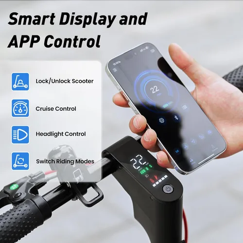 Miniatura 2 de Electric Scooter, 28/22 Miles Range, 28/23 MPH Speed, 10" Tire, 1000/500W Powerful Motor, Disc Brake & Smart APP, with Lights, Portable Foldable