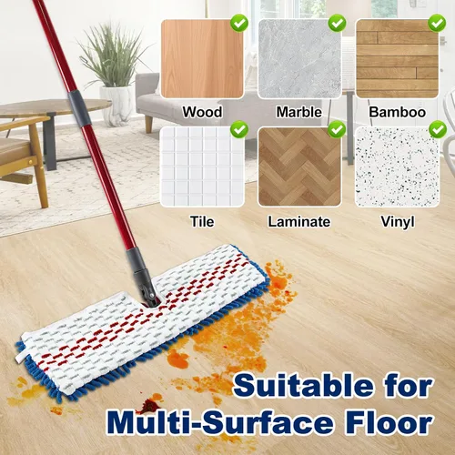 Miniatura 5 de Paquete de 4 cabezales de repuesto para trapeador Ocedar Hardwood Floor'n More 3-Action Flip Mop, repuestos de cabezales de trapeador para uso seco