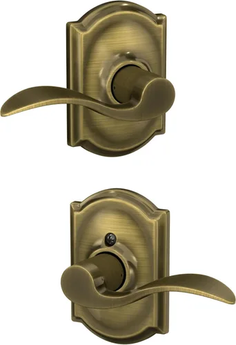 Miniatura 134 de SCHLAGE - Manija de puerta Accent con cerradura de paso libre para pasillo y armario en bronce antiguo - F10 ACC 716 Bronce Envejecido
