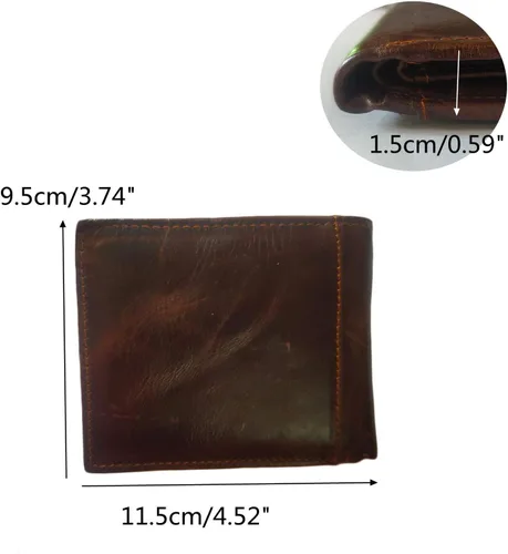 Miniatura 151 de Hombres Cool Eagle Wolf Caballo Totem Cuero Vaca Vertical Cartera Cremallera Multi-tarjeta Titular, Tótem de caballo, Minimalista