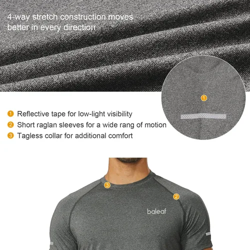 Miniatura 3 de BALEAF Camiseta de manga corta de secado rápido para hombre