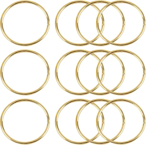 Miniatura 12 de Framendino, Paquete de 12 anillos de macramé de 3 pulgadas de metal plateado floral para decoración de coronas de Navidad, atrapasueños