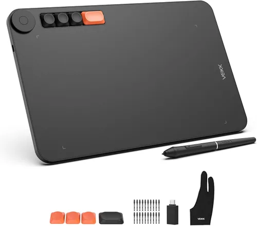 VEIKK Voila - Tableta de dibujo gráfica L de 10 x 6 pulgadas, con 4 teclas rápidas de teclado personalizadas, lápiz capacitivo sin batería de 8192