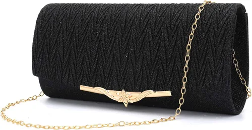 Bolsas de noche con purpurina para mujer, elegante bolso de mano brillante con hebilla floral para boda, fiesta, baile de graduación