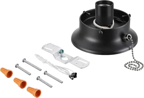 Miniatura 8 de Aspen Creative 22101-06-1 Kit de soporte de techo de montaje empotrado con interruptor de cadena de encendido/apagado en acabado de latón cepillado