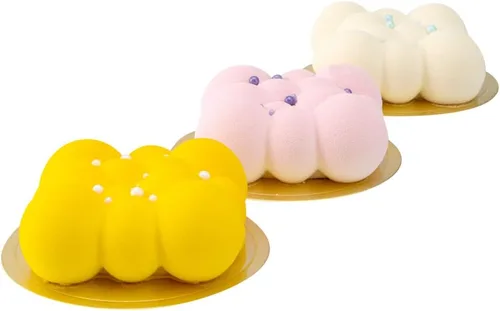 Miniatura 12 de Restaurantware Pastry Tek - Moldes de 6 cavidades, 10 moldes de burbujas listos para horno, flexibles, congelables, silicona blanca, fácil