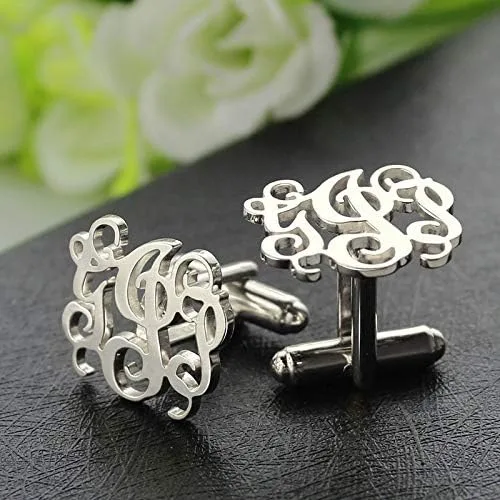 Miniatura 2 de AILIN Gemelos personalizados para hombre, acero inoxidableplata de ley 925, gemelos personalizados para negocios, bodas, día del padre, regalos