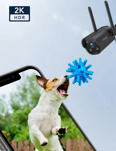 Miniatura 2 de GNCC Cámara de Seguridad 2K para Exteriores, IP65 Resistente a la Intemperie, Visión Nocturna, Detección de Movimiento y Sonido, Audio Negro-1p