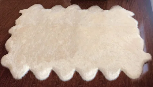 Miniatura 72 de LAMBZY Alfombra sintética de piel de oveja auténtica, con textura inferior gruesa, fuerte, fácil de lavar, resistente a las manchas, perfecta