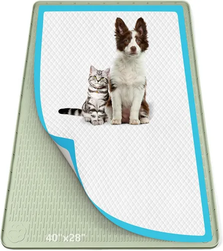 Miniatura 35 de Soporte para orina para perros, 51 x 25.6 pulgadas, de silicona, a prueba de fugas, borde alto, antiderrames, para cachorros, gatos, conejos