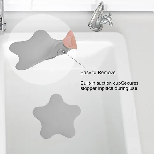 Miniatura 5 de Paquete de 2 tapones de drenaje para bañera, adorable cubierta universal de silicona para drenaje de baño, regalo para bebés, hermosa ilustración