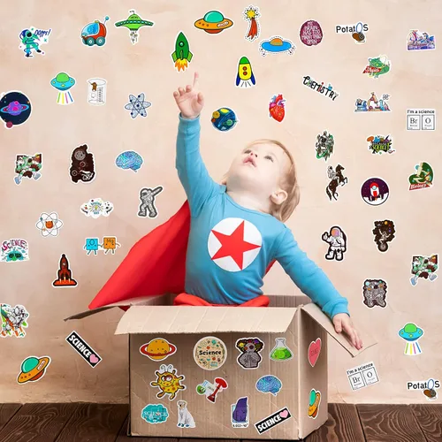 Miniatura 4 de Zonon 200 calcomanías de ciencia para estudiantes, niños, profesores de ciencias, imprescindibles para química, biología, física, calcomanías