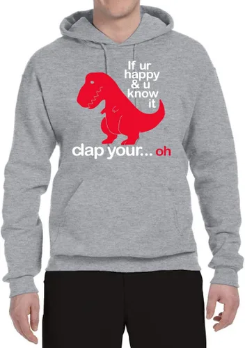 Miniatura 45 de Wild Bobby Sudadera con capucha unisex con estampado "If You're Happy and You Know it" de Dinausor